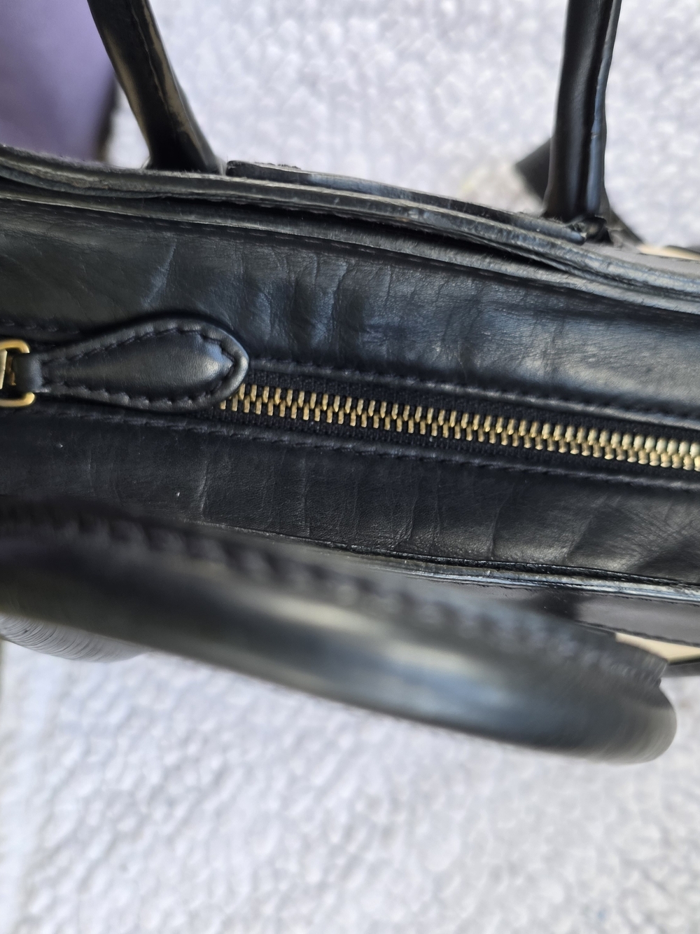 Celine Black and Cream Mini Luggage Bag with Tan Sides - Picture 9 of 16